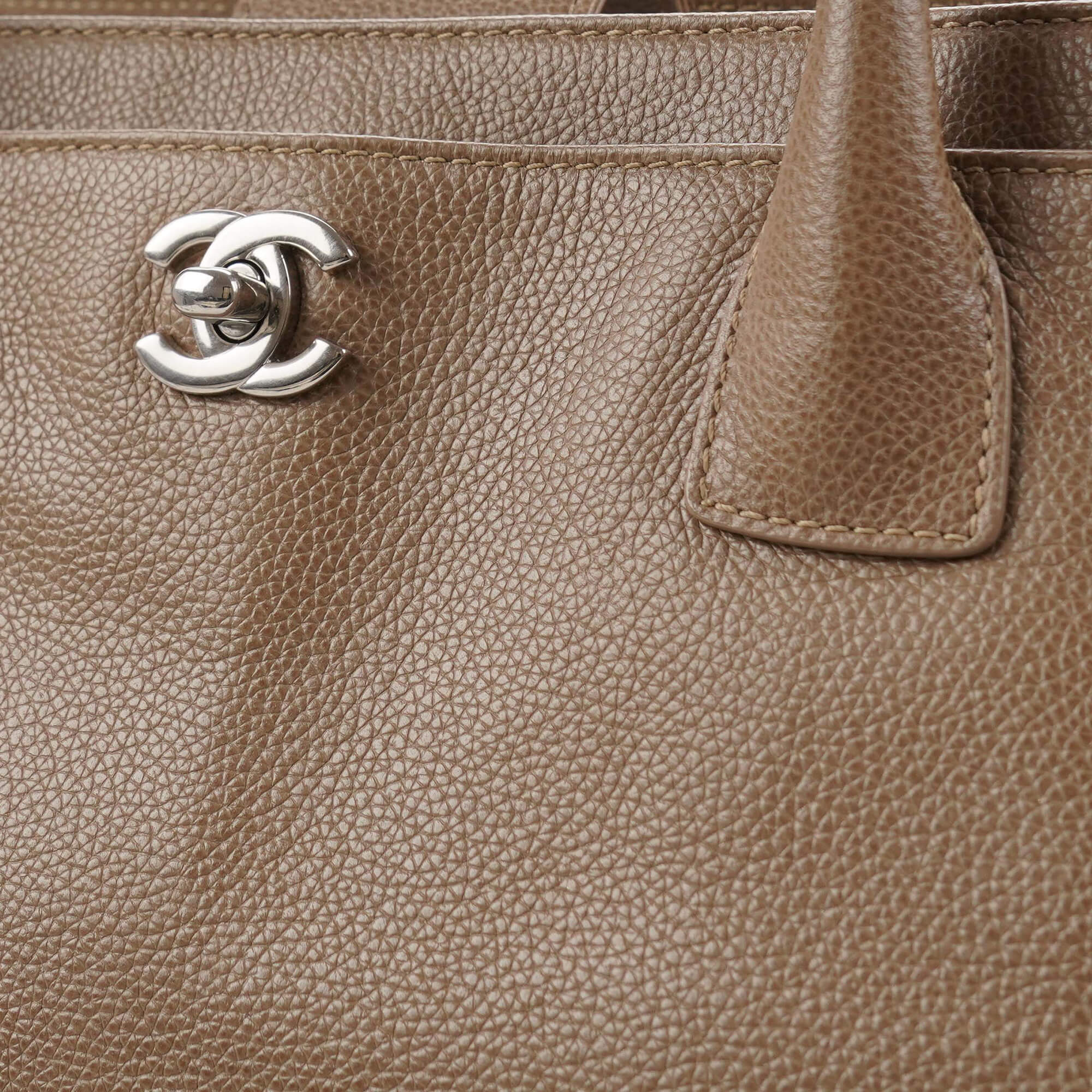 Chanel- Etoupe Executive Caviar Leather Shopping Bag